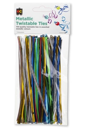 Twistable Ties (Pack of 150) - 15cm: Metallic