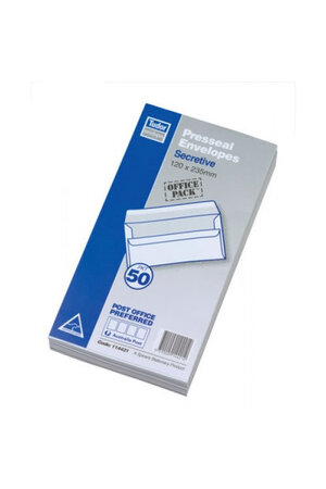 DLX Plainface White Envelope: 120 x 235mm (50 Pack)