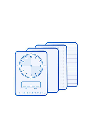 Visionchart Whiteboard Tablet Magnetic A4 Double Sided Clock/Time One Side