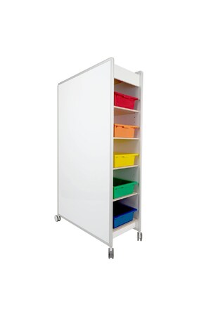 Visionchart Whiteboard Huddle Mobile Storage w/extra 2 Shelves + 10 Tote Tray