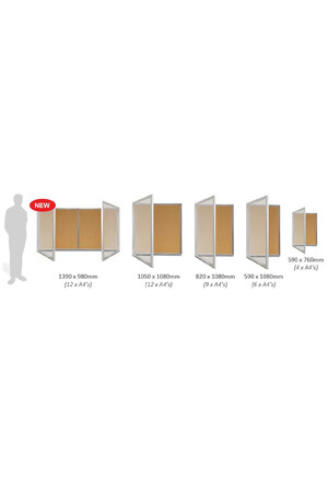 Visionchart TX Weather Resistant Notice Case (1350 x 980mm) - Cork Internal (Fits 12 A4s)