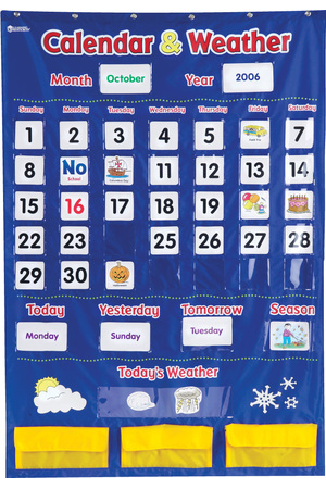 Calendar and Weather Chart with Pockets