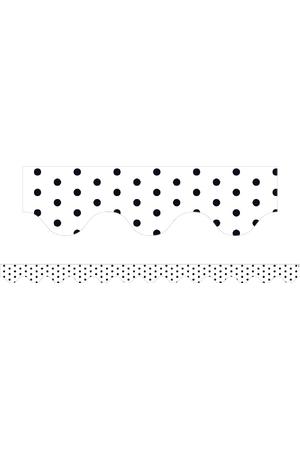 White Polka Dots - Magnetic Scalloped Borders (Pack of 12)