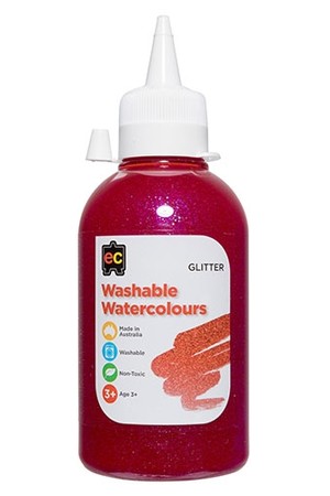 Washable Glitter Watercolour – 250mL: Pink
