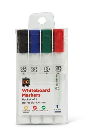 Whiteboard Markers: Thick - Set of 4