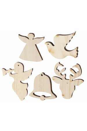 Wooden Christmas Shapes - Large: Pack of 30