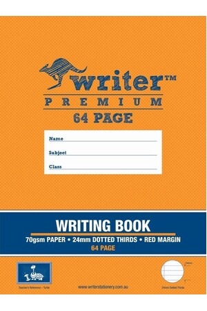 Writer Premium Writing Book - 330x240mm (64pg) 24mm Dotted-Thirds + Margin: Turtles