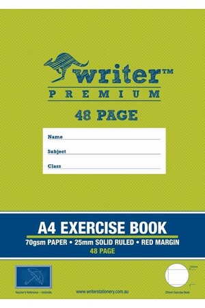 Writer Exercise Book Premium A4 - 25mm Ruled + Margin 48pg: Umbrella (Pack of 20)