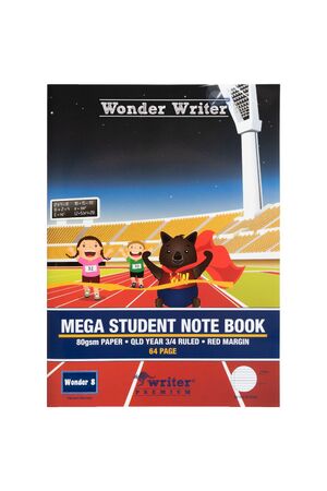Mega Student Note Book: QLD YEAR 3/4 Ruled (64PG)