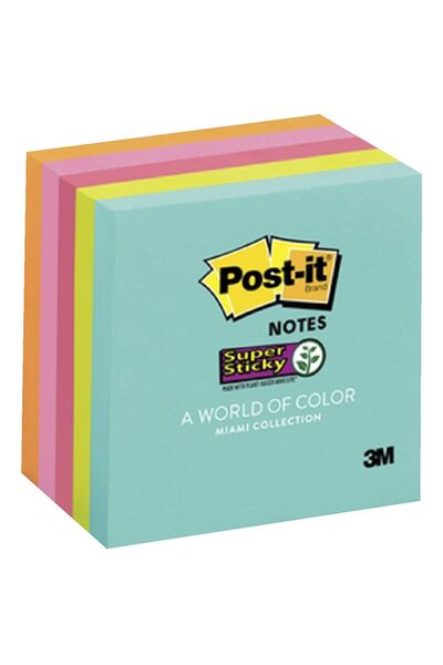 Post-It Notes: Miami Collection - 76mm x 76mm: 90 Sheets (5 Pack)