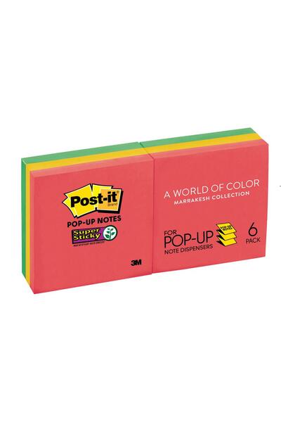 Post-It Pop-Up Notes: Marakesh Collection - 76mm x 76mm (6 Pack)