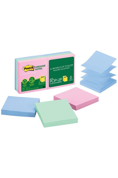 Post-It Greener Notes: Helsinki Collection - 76mm x 76mm ( 6 Pack)