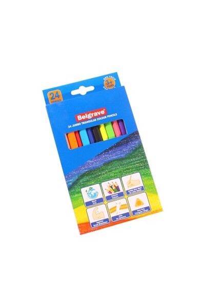 Belgrave Triangular Colour Pencils: Jumbo - Pack of 24
