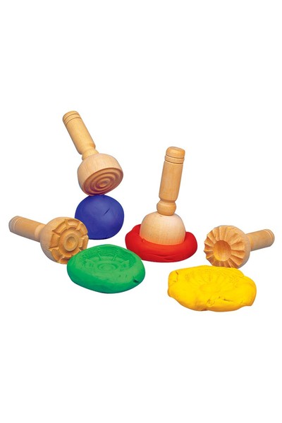 Wooden Dough Stampers - Set of 4