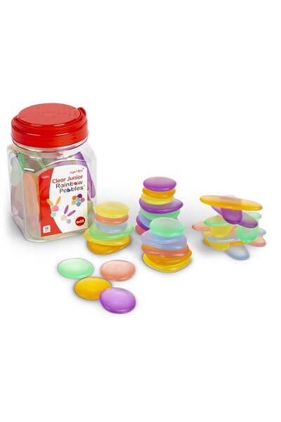 Junior Rainbow Pebbles - Jar of 36: Clear