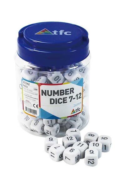 Dice - 6 Face: Numbers 7-12