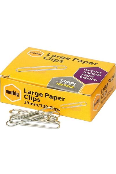 Paper Clips 33mm - Box of 100
