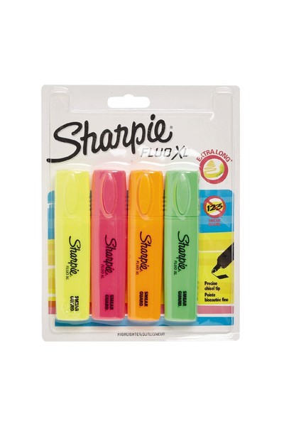 Sharpie - Fluo XL Highlighters: Assorted (Pack of 4)