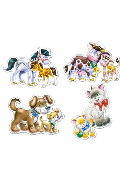 Animals with Babies Puzzles - Set of 4
