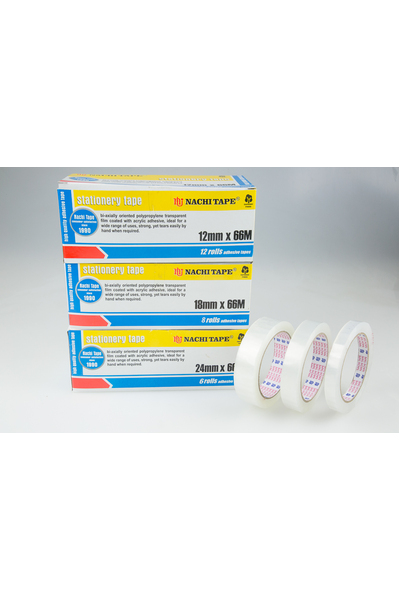Stationery Tape - Clear: 66m x 24mm