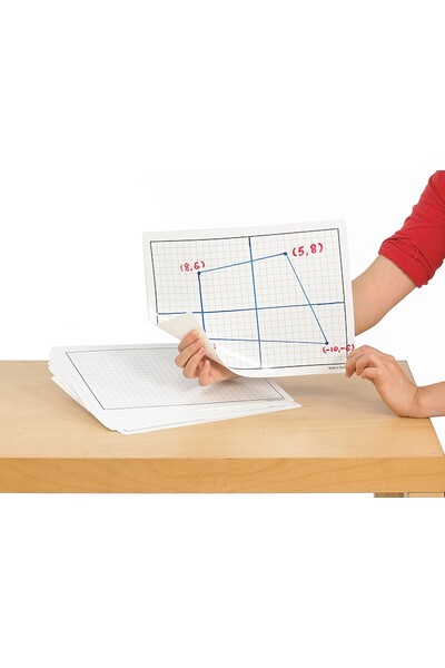 Centimeter Grid Plastic Dry Erase Board - Set of 30 