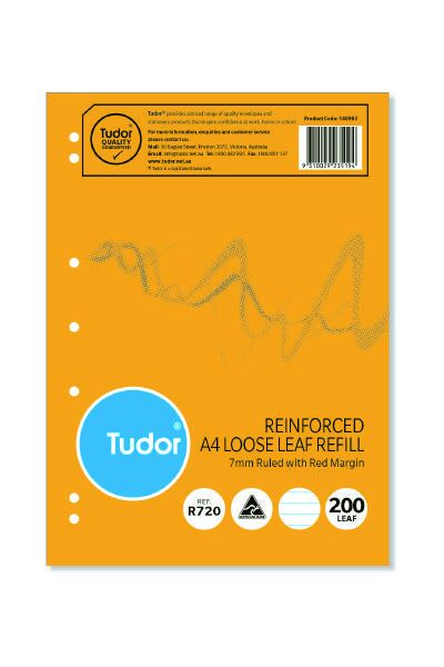 Reinforced A4 Loose Leaf Refills (7mm Ruled)