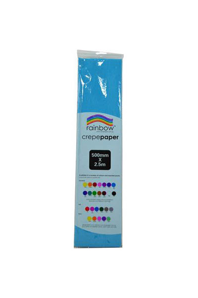 Rainbow Crepe Paper: Blue - 500mm x 2.5m