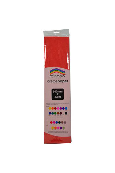 Rainbow Crepe Paper: Red - 500mm x 2.5m