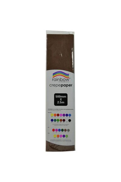 Rainbow Crepe Paper: Brown - 500mm x 2.5m