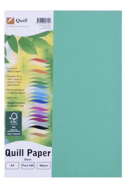 Quill Paper 80gsm (A4) - Pack of 500: Green