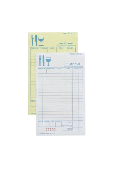 Duplicate Restaurant Docket Book - Type 15D