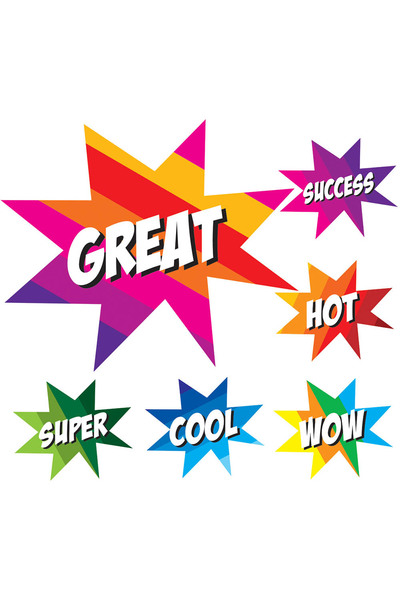 Avery Merit and Reward Stickers: Wow Stars - 45mm (Roll of 50)