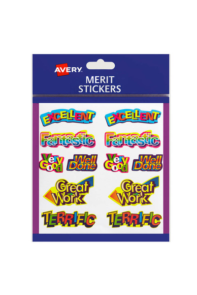 Avery Merit Stickers: Caption Shapes - 18x30mm (Pack of 120)