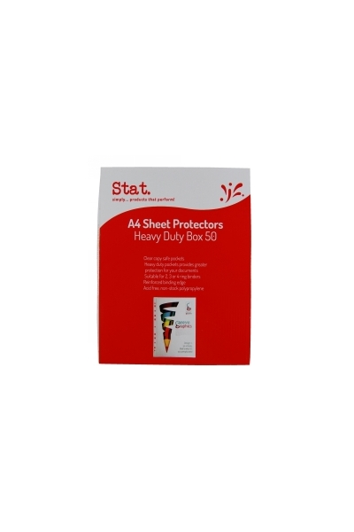 Stat Sheet Protector: A4 70 Micron (Heavy Duty) - Clear (Box of 50)