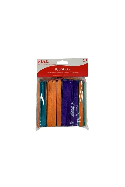 Wooden Popsticks - Coloured (Pack of 150)