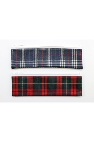 Pencil Case (33x10cm) - Tartan Assorted