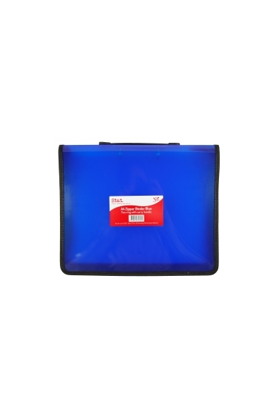 Stat Binder: A4 - 2R Zipper W/handle (Blue)