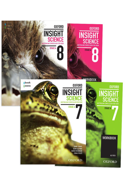 Oxford Insight Science AC for New South Wales - Stage 4 Value Pack: Years 7&8 Student Book + obook/assess + Years 7&8 Workbook (Print & Digital)