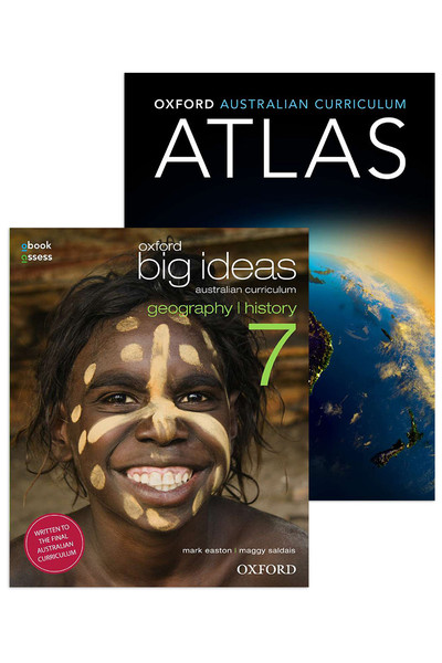 Oxford Big Ideas Geography/History AC - Year 7 Pack: Student Book + obook/assess & Oxford AC Atlas Student Book + obook/assess (Print & Digital)