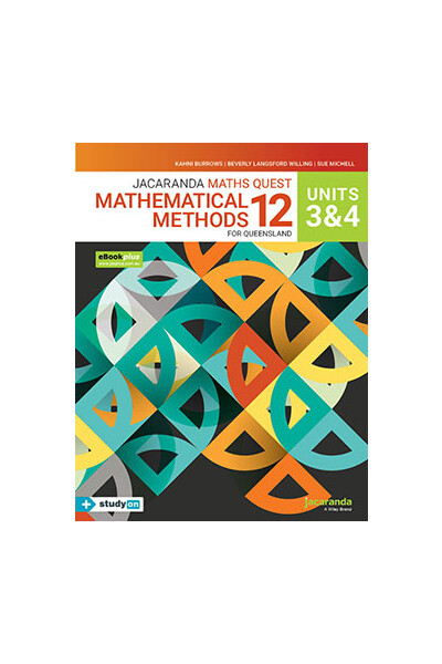 Jacaranda Maths Quest 12 Mathematical Methods Units 3 & 4 for Queensland eBookPLUS & Print + studyON