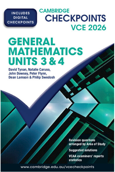 Cambridge Checkpoints VCE - General Mathematics Units 3&4 2026 (Print & Digital)