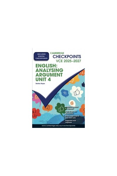 Cambridge Checkpoints VCE English: Analysing Argument Unit 4 2025-2027 (print and digital)