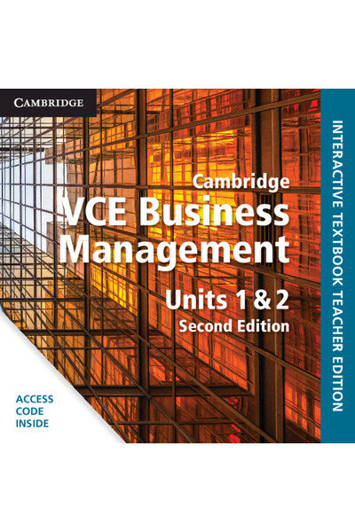 Cambridge VCE Business Management: Units 1 & 2 - Teacher Resource Package: 2nd Edition (Digital Only)