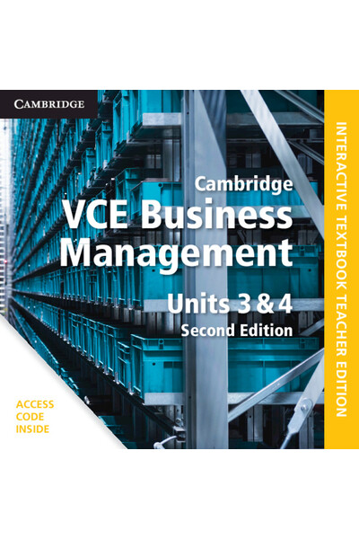 Cambridge VCE Business Management: Units 3 & 4 - Teacher Resource Package: 2nd Edition (Digital Only)