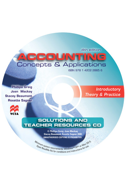 Accounting Concepts & Applications: Teacher Solutions and Resources + 2CD Pack (Fourth Edition)