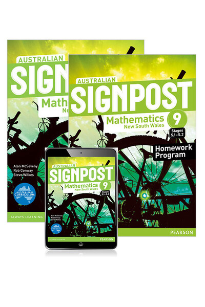 Australian Signpost Maths NSW - Year 9 (5.1 - 5.2): Combo Pack - Student Book, eBook and Homework Program (Print & Digital)