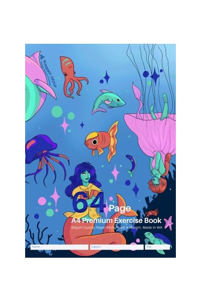 64 Page A4 Premium Exercise Book - Assorted