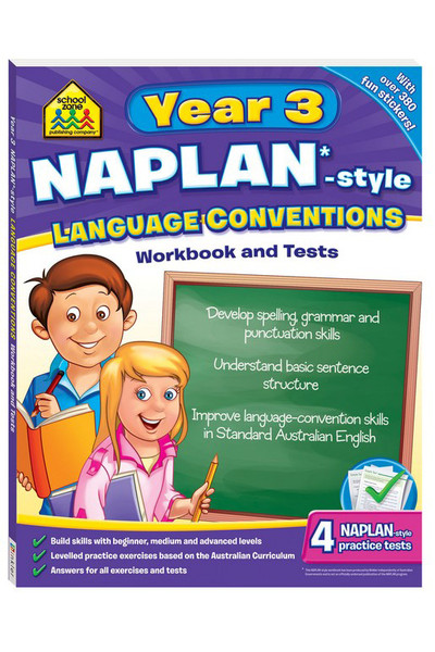 School Zone NAPLAN-Style Workbook and Tests - Year 3: Language Conventions