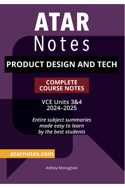 ATAR Notes VCE - Units 3 & 4 Complete Course Notes: Product Design and Technology 3 & 4 (2024-2025)