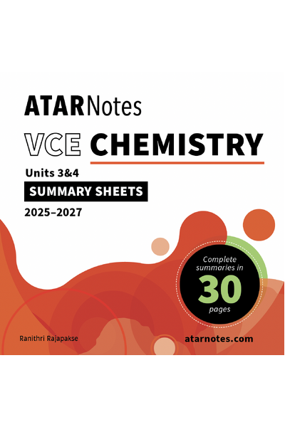 ATAR Notes VCE Chemistry 3&4 Summary Sheets (2025-2027)